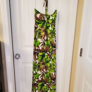 Body Central Tie Neck Halter Maxi Dress